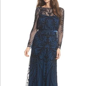 Adrianna Papell Embellished Mesh Gown
